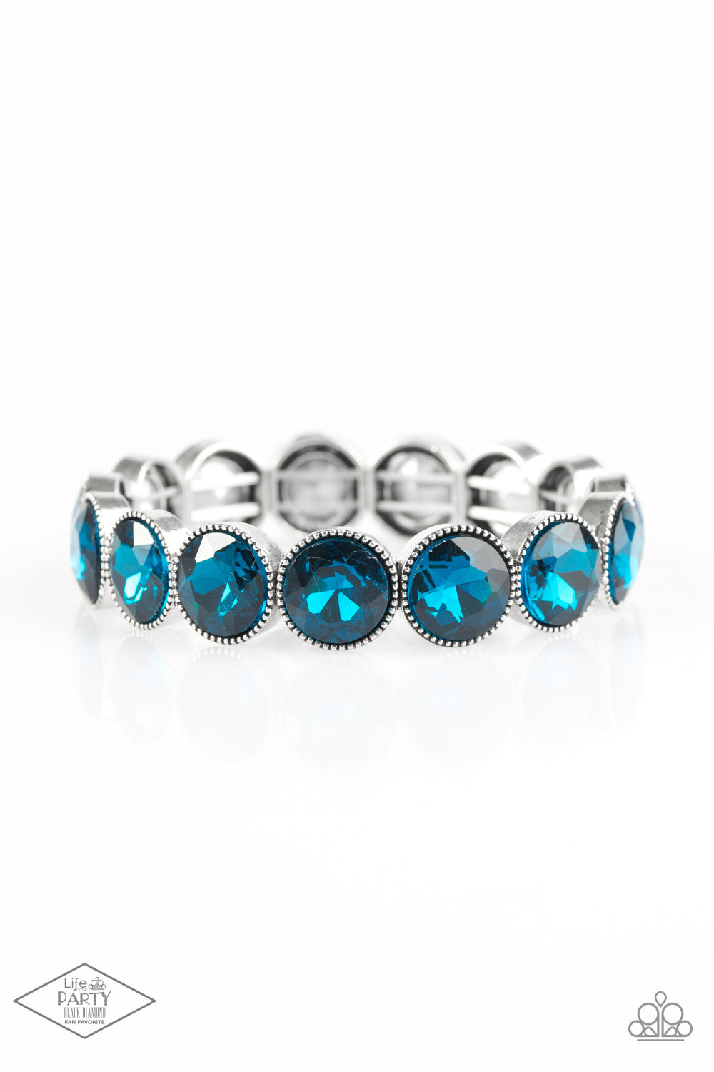 Bracelet, Sensitive Skin, Hypoallergenic Jewelry, blue, rhinestones, stretchy bracelet