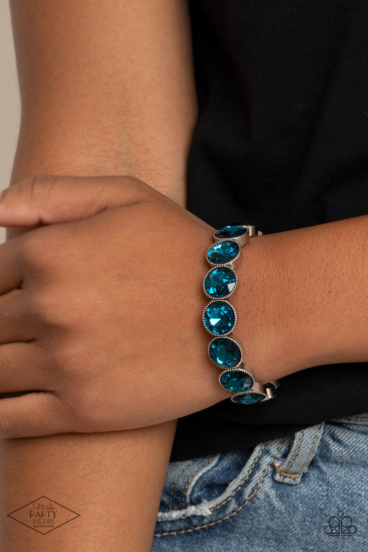 Bracelet, Sensitive Skin, Hypoallergenic Jewelry, blue, rhinestones, stretchy bracelet