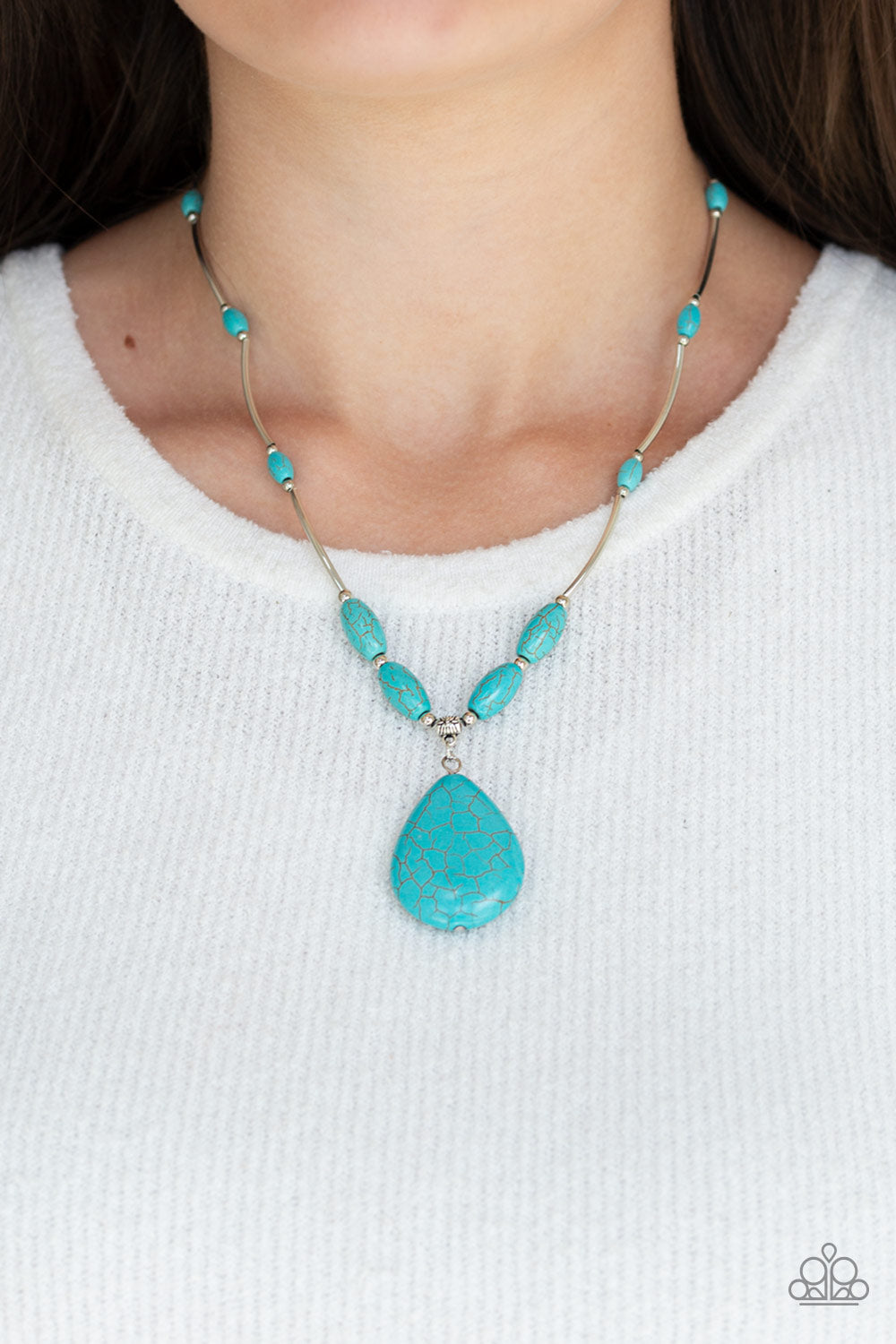 Necklace, Sensitive Skin, Hypoallergenic Jewelry, blue, turquoise, natural stones