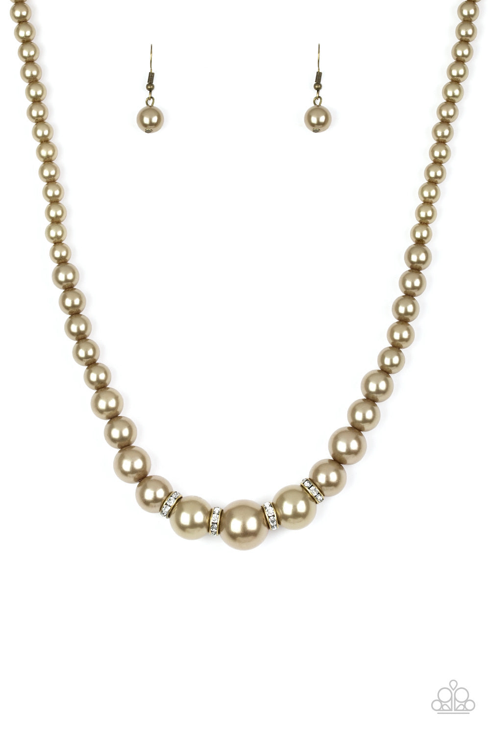 Paparazzi Party Pearls - Brass Necklace