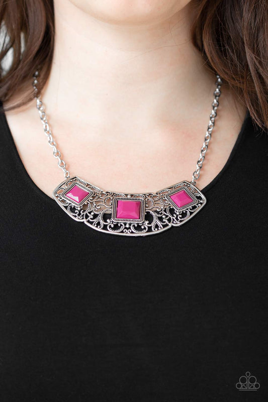 Paparazzi Feeling Inde-PENDANT - Pink Necklace