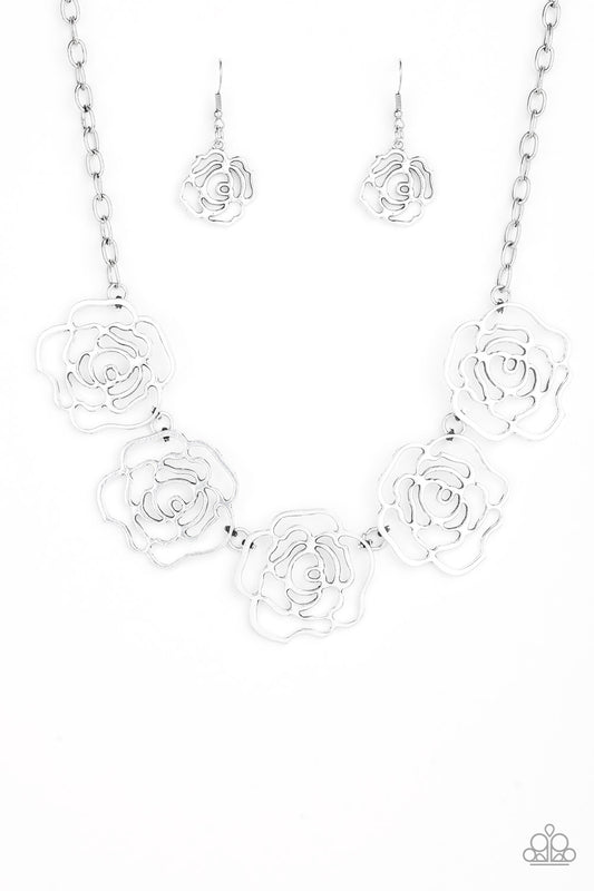 Paparazzi Budding Beauty - Silver Necklace