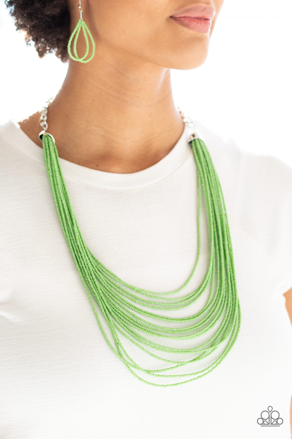 Paparazzi Peacefully Pacific - Green Necklace