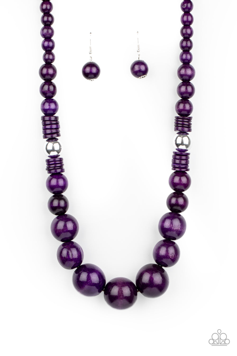 Necklace, Sensitive Skin, Hypoallergenic Jewelry, purple, wood, wooden