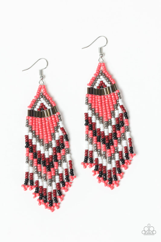 Earrings, Sensitive Skin, Hypoallergenic Jewelry, sees beads, coral, black, white