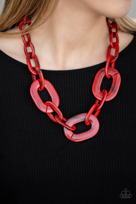Paparazzi All In-VINCIBLE - Red Necklace