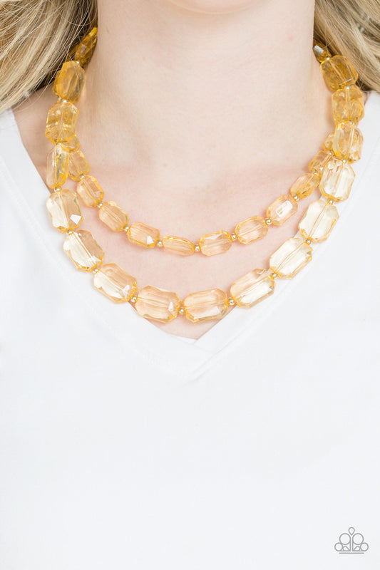 Paparazzi Ice Bank - Gold Necklace