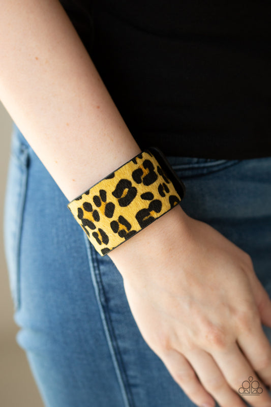 Bracelet, Sensitive Skin, Hypoallergenic Jewelry, animal print, yellow