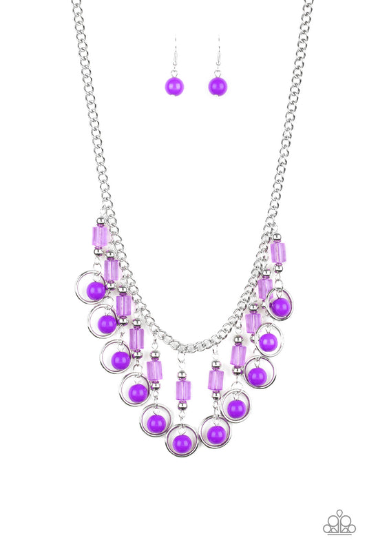 Necklace, Sensitive Skin, Hypoallergenic Jewelry, purple, beads