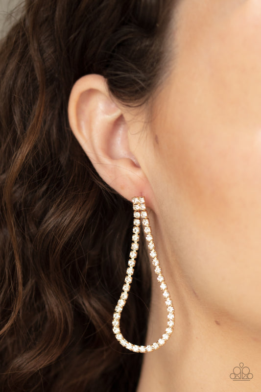 gold rhinestone earring for sensitive ears