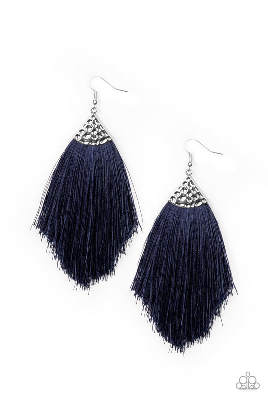 Earrings, Sensitive Ears, Sensitive Skin, Hypoallergenic Jewelry, blue, tassels