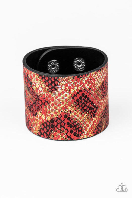 Paparazzi Serpent Shimmer - Red Bracelet