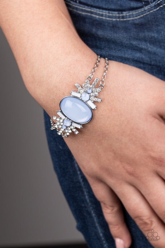 Bracelet, Sensitive Skin, Hypoallergenic Jewelry, blue, rhinestone