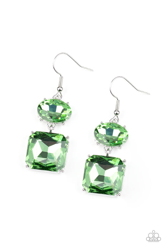 Paparazzi All ICE On Me - Green Earrings