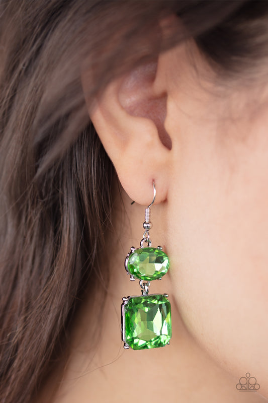 Paparazzi All ICE On Me - Green Earrings