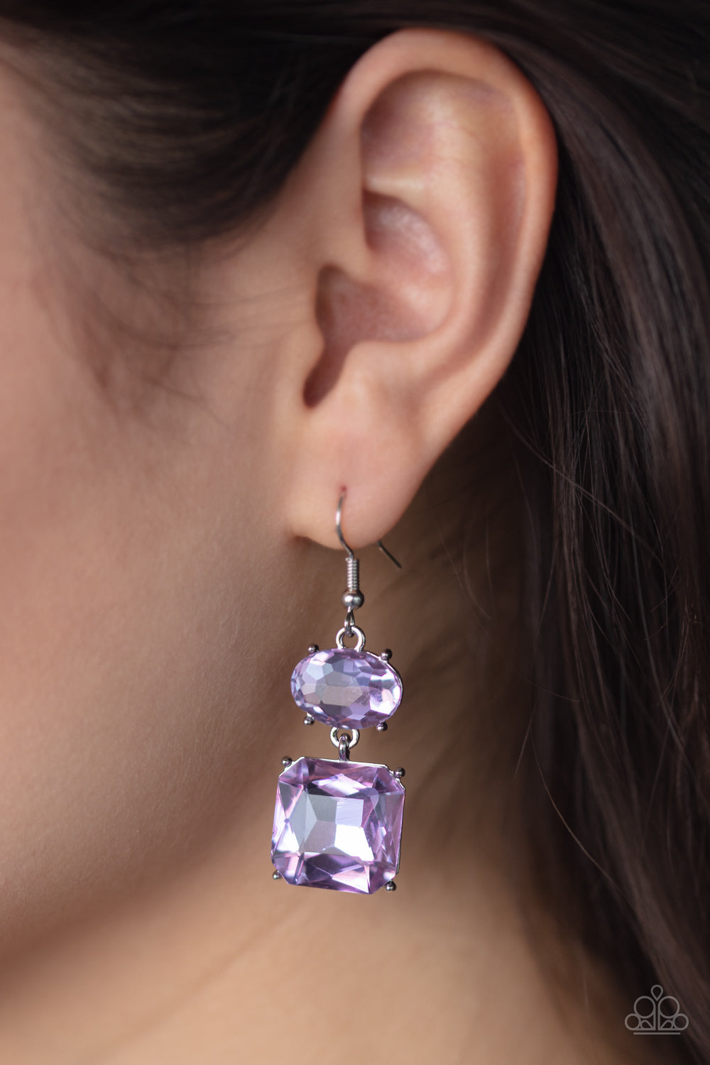 Earrings, Sensitive Skin, Hypoallergenic Jewelry, purple, rhinestones