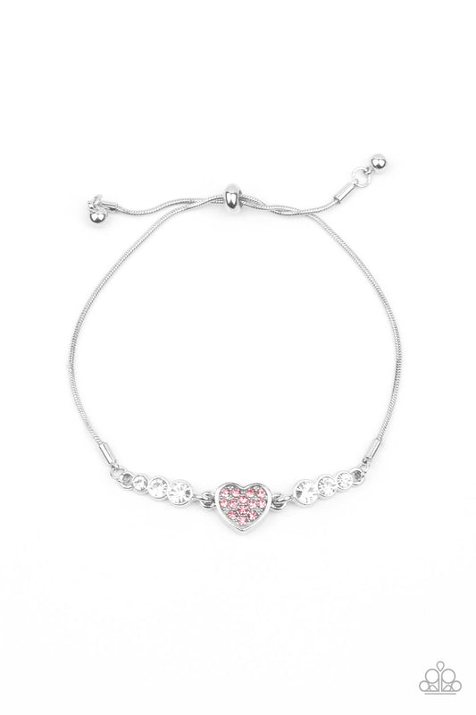 Paparazzi Big-Hearted Beam - Pink Bracelet