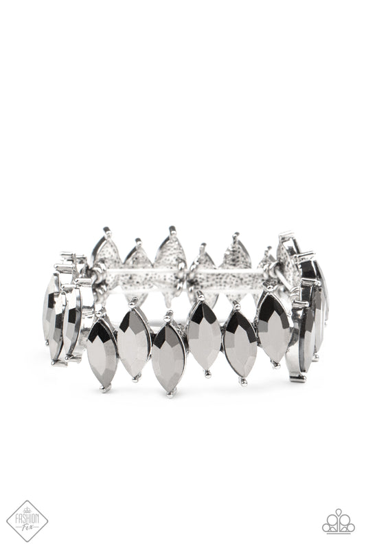 Paparazzi Fiercely Fragmented - Silver Bracelet