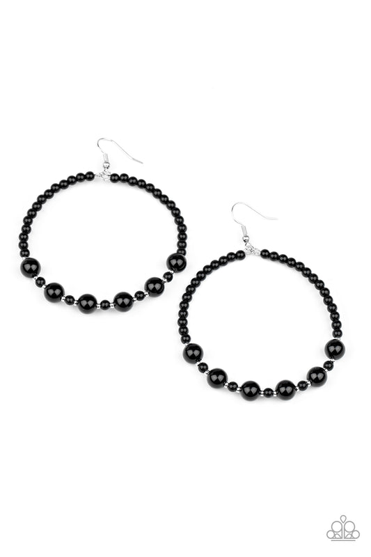 Paparazzi Boss Posh - Black Earrings