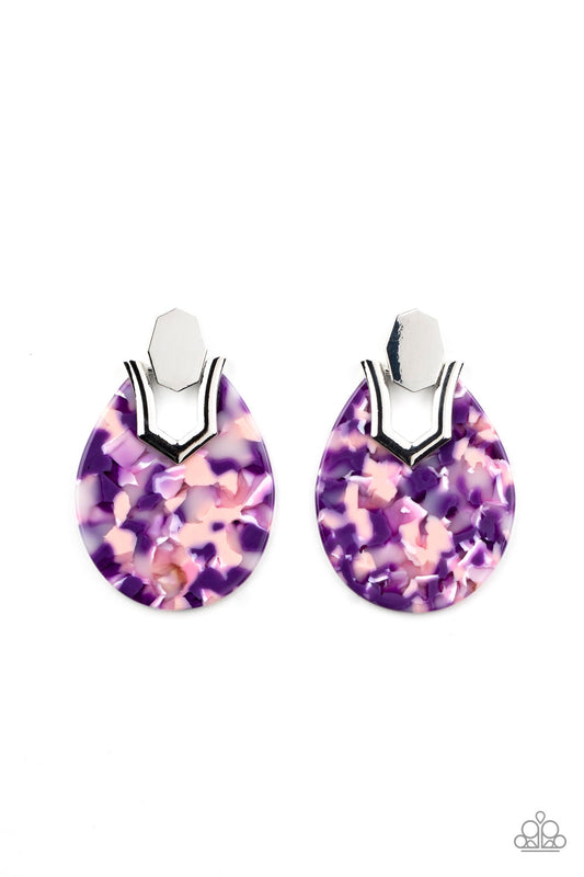 Paparazzi HAUTE Flash - Purple Earrings