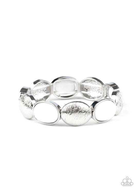 Paparazzi Decadently Dewy - White Bracelet