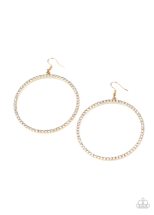 Paparazzi Wide Curves Ahead - Gold Earrings