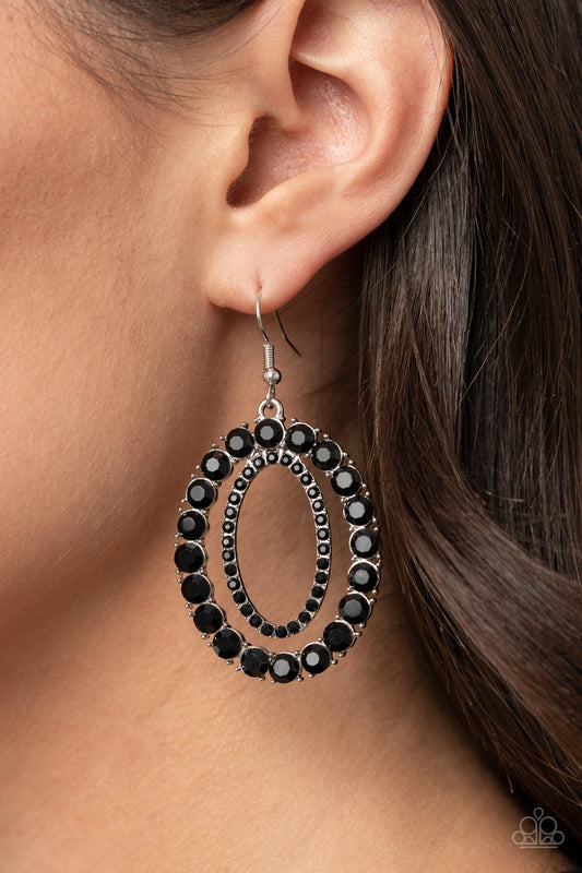 Paparazzi Deluxe Luxury - Black Earrings