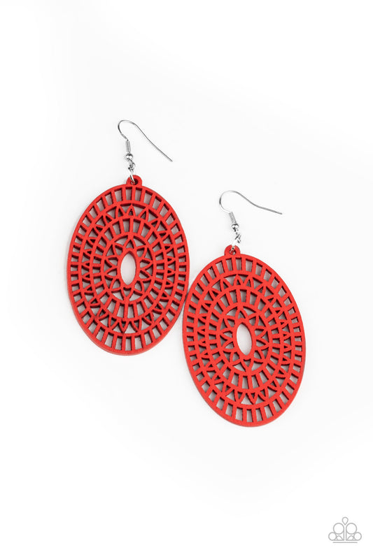 Paparazzi Tropical Retreat - Red Earrings