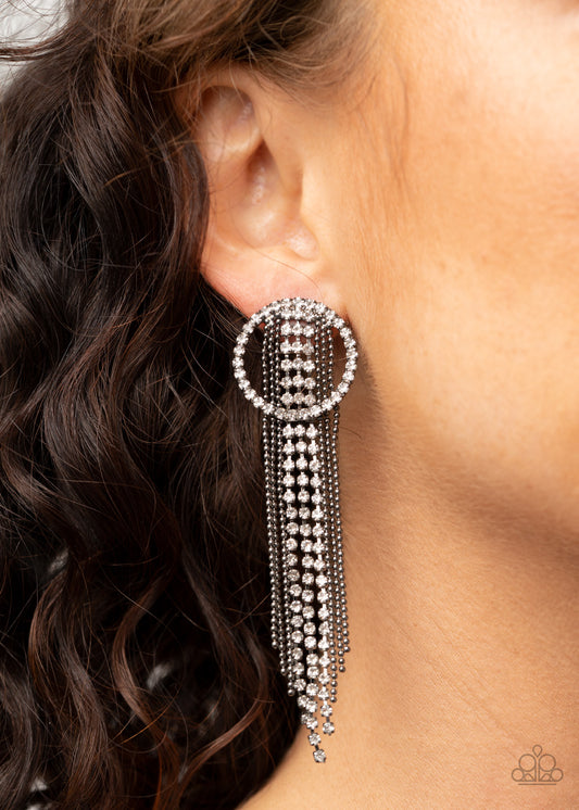 Paparazzi Dazzle by Default - Black Earrings