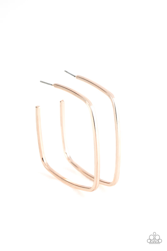 Paparazzi Brazen Beauty - Rose Gold Earrings