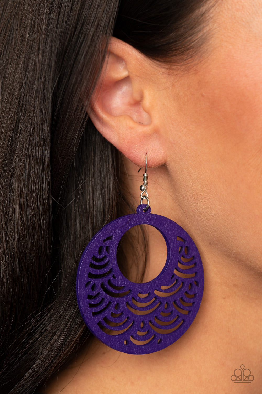 Earrings, Sensitive Ears, Sensitive Skin, Hypoallergenic Jewelry, purple. wood
