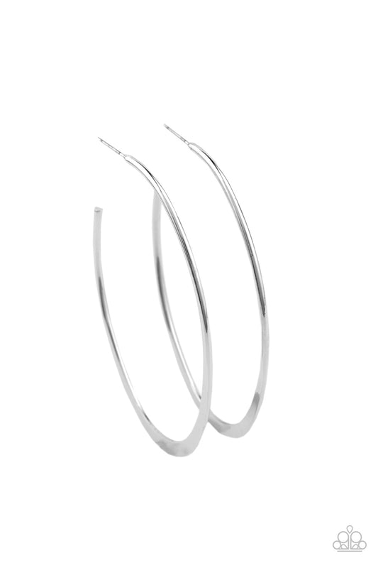 Paparazzi Flatlined - Silver Earrings