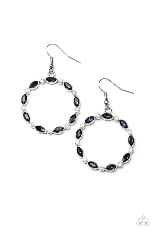 Paparazzi Crystal Circlets - Blue Earrings