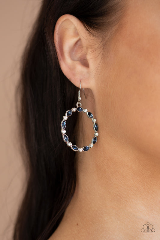 Paparazzi Crystal Circlets - Blue Earrings