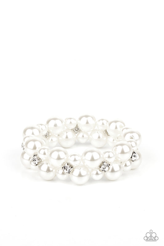 Paparazzi Flirt Alert - White Bracelet