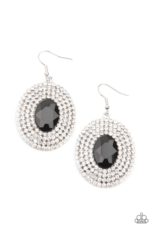 Paparazzi FIERCE Field - Black Earrings