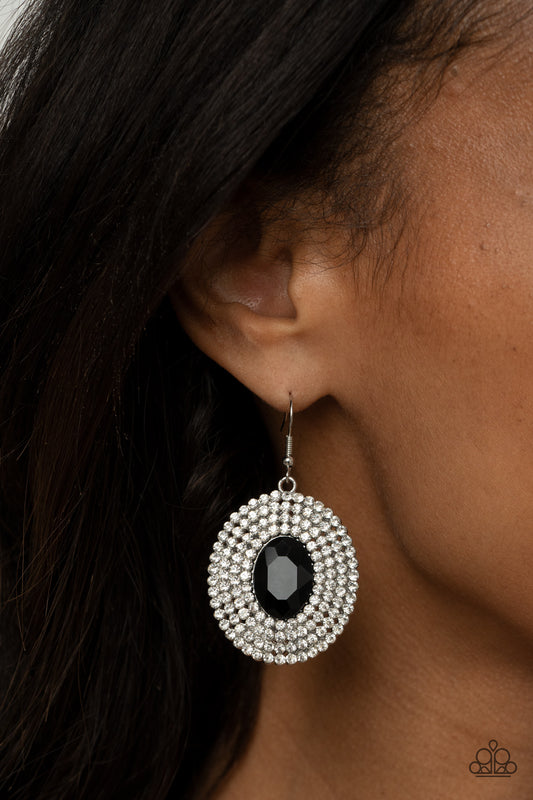 Paparazzi FIERCE Field - Black Earrings