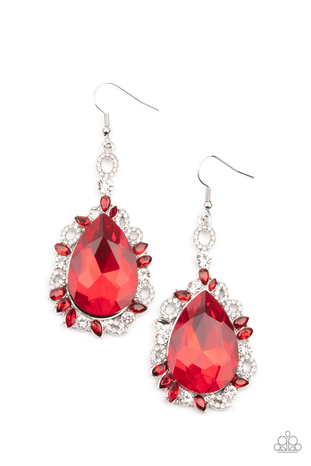 Paparazzi Royal Recognition - Red Earrings