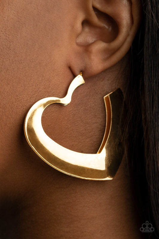 Paparazzi Heart-Racing Radiance - Gold Earrings