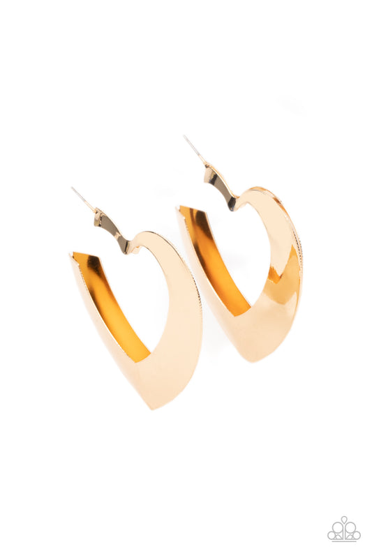 Paparazzi Heart-Racing Radiance - Gold Earrings