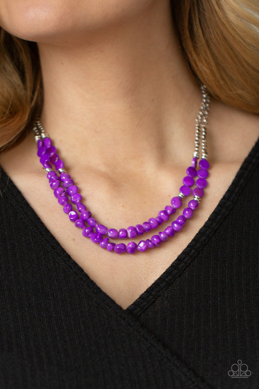 Paparazzi Staycation Status - Purple Necklace