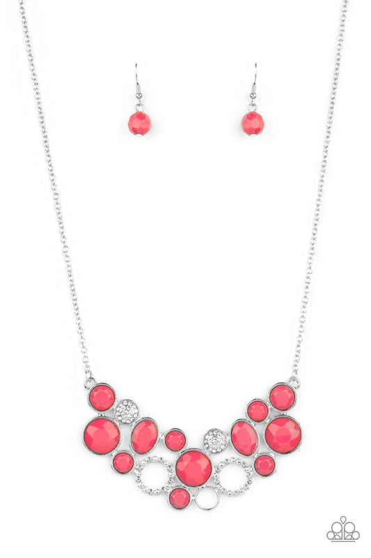 Necklace, Sensitive Skin, Hypoallergenic Jewelry, pink, rhinestones, beaded
