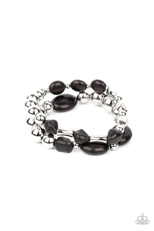 Bracelet, Sensitive Skin, Hypoallergenic Jewelry, black, natural stone,