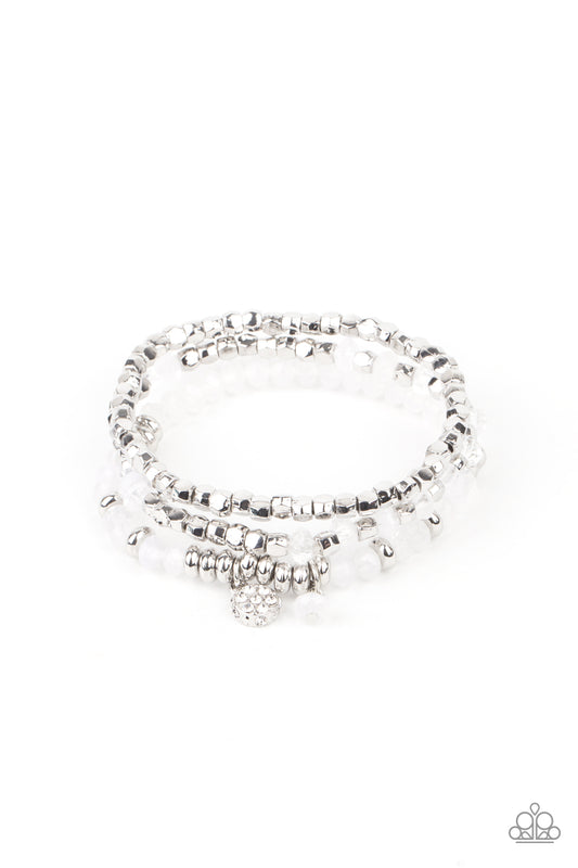 Paparazzi Glacial Glimmer - White Bracelet