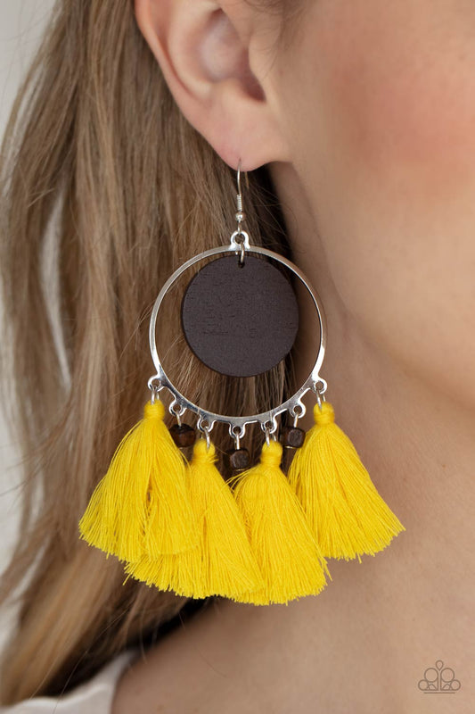 Paparazzi Yacht Bait - Yellow Earrings