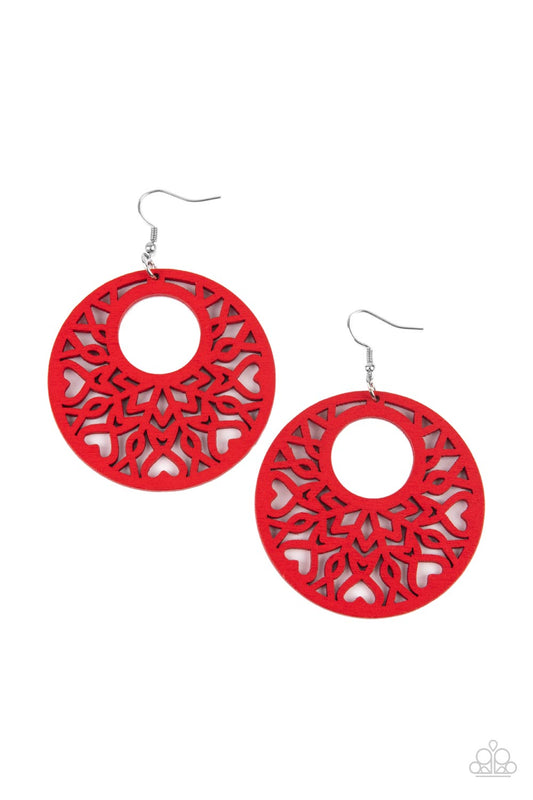 Paparazzi Tropical Reef - Red Earrings