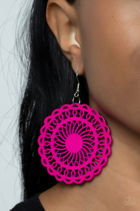 Paparazzi Island Sun - Pink Earrings