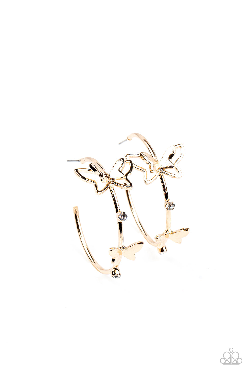 Paparazzi Full Out Flutter - Gold Earrings