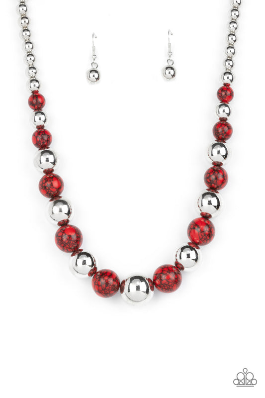 Necklace, Sensitive Skin, Hypoallergenic Jewelry, red, beads