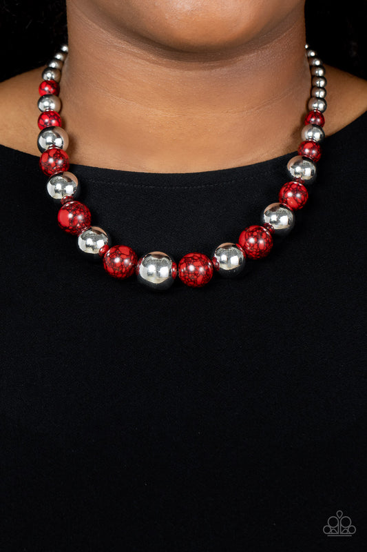 Necklace, Sensitive Skin, Hypoallergenic Jewelry, red, beads